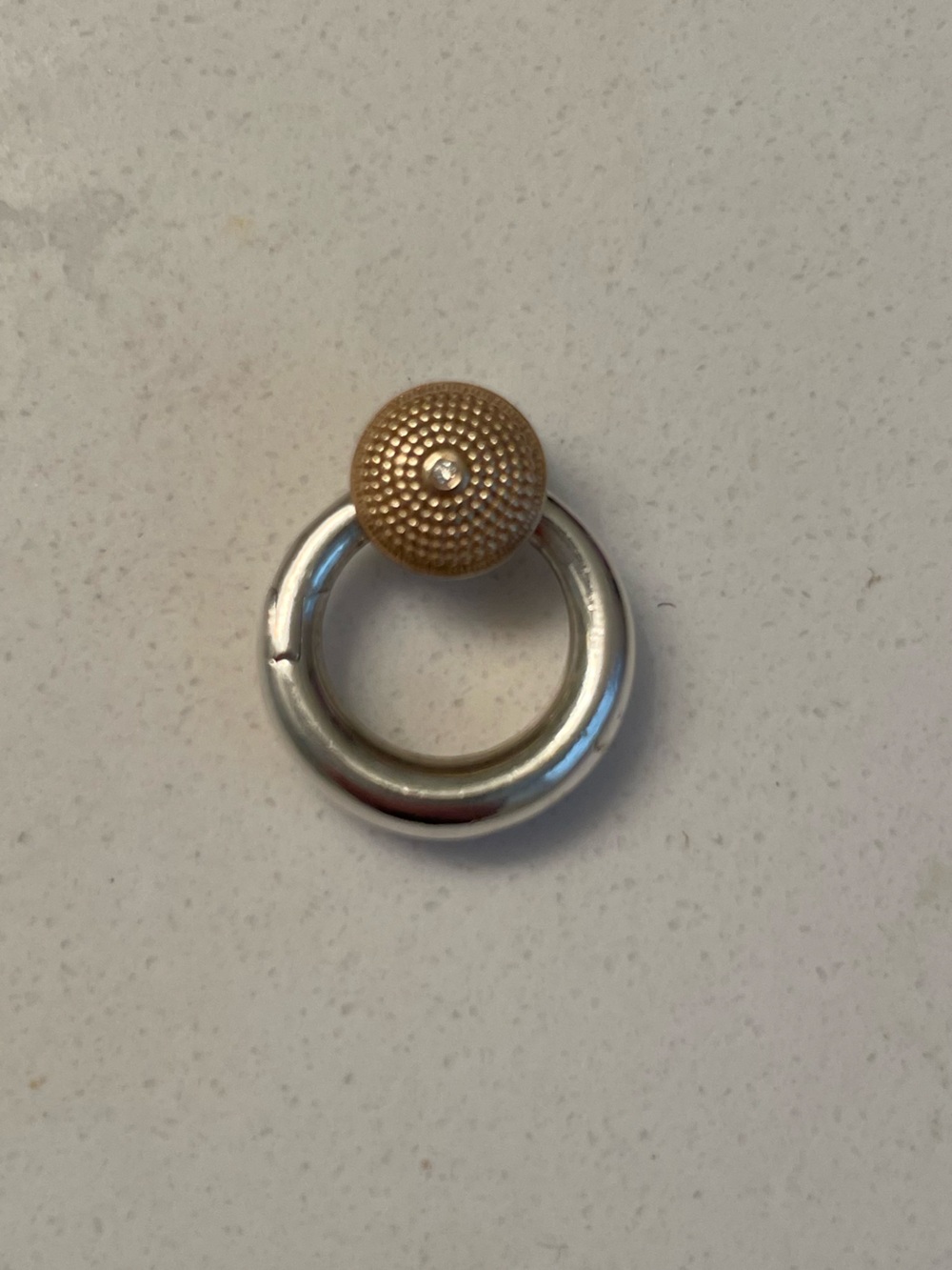 Marla Aaron Micro Musgrave Lock in 14k gold and silver and diamond - Picture 9 of 10